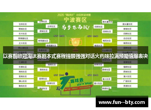 以赛前欧冠淘汰赛剧本式赛程提醒强强对话火药味拉满预期值爆表决